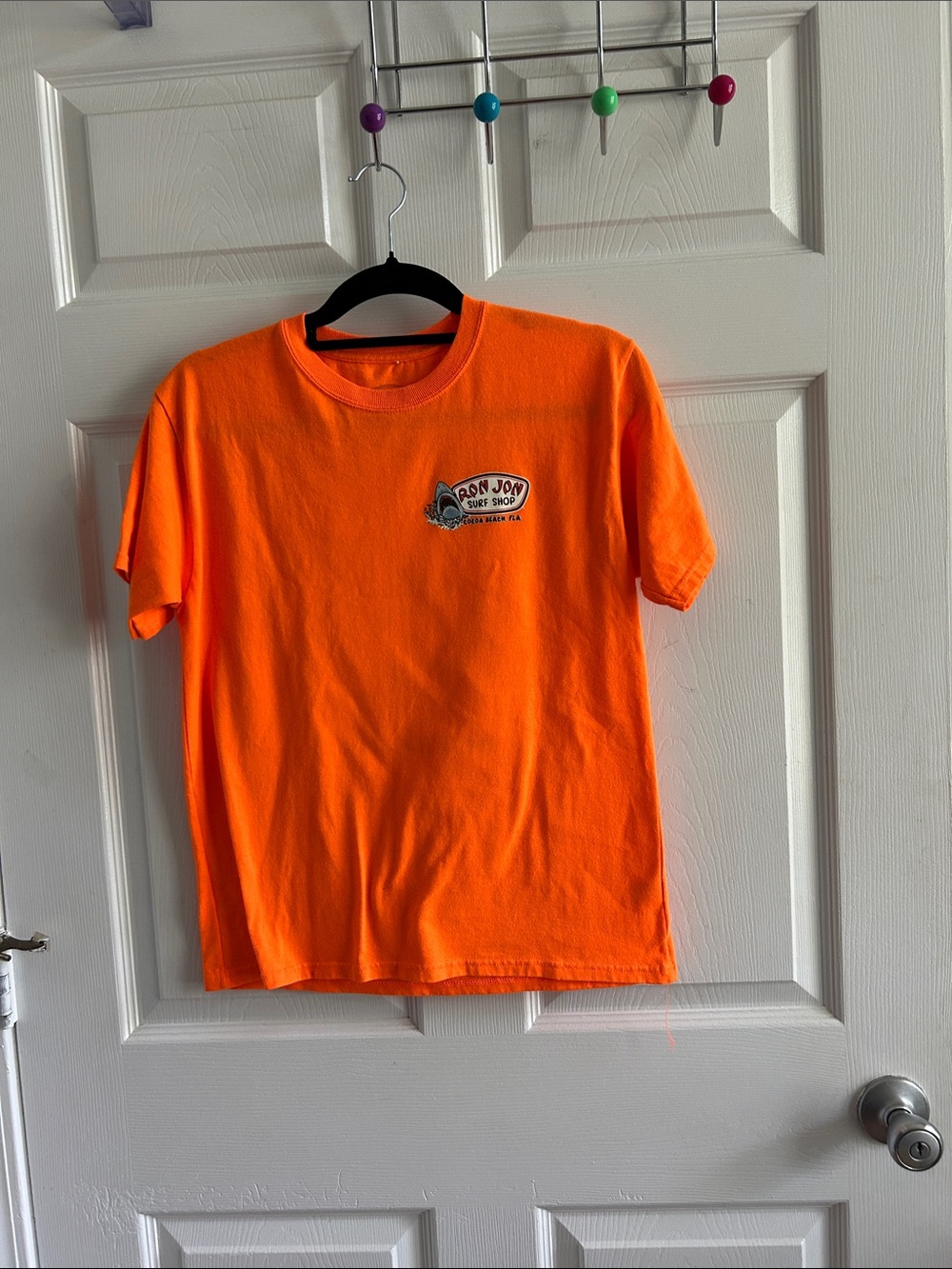 Ron Jon Bright Orange Short-Sleeve Crewneck Tee with Chest Logo